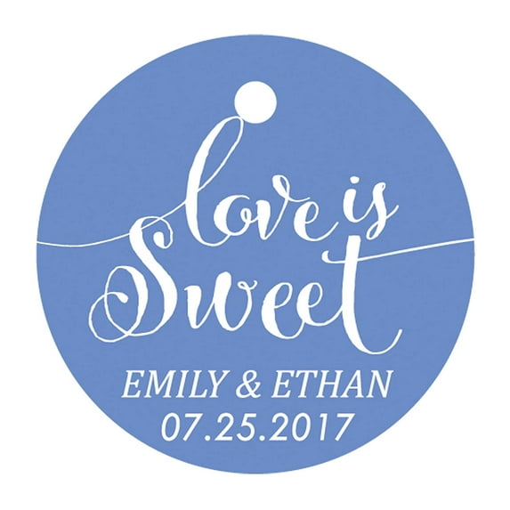 100 PCS Love is Sweet Customized Hang Tags Personalized Wedding Favor Gift Paper Tag