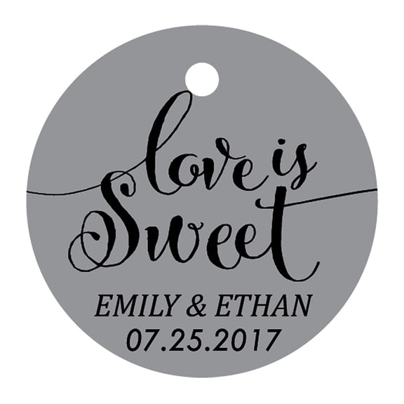 100 PCS Love is Sweet Customized Hang Tags Personalized Wedding Favor Gift Paper Tag