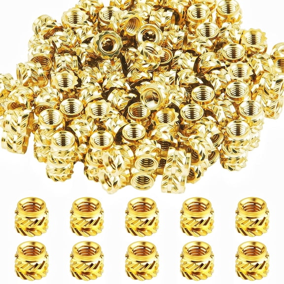 100 PCS M3 Threaded Insert M3 x 4mm x 5mm Heat Set Inserts, 3D Printing Brass Nuts Threaded Inserts Nuts for Plastic, Female Thread Knurled Heat Embedment Nut for Loptop Automotive Plastic Shell