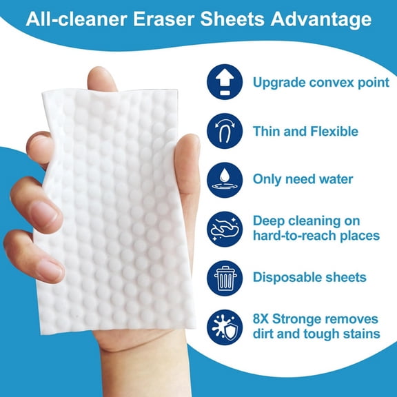 100 PCS Magic Sponge Eraser Sheets,Convex Point Melamine Sheets,Disposable Portable Magic Cleaning Eraser Thin Wipes
