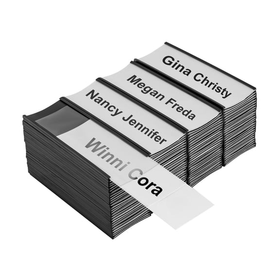 100 PCS Magnetic Label Holders Offices Data Card Holder 2x5.5 inch with Magnets