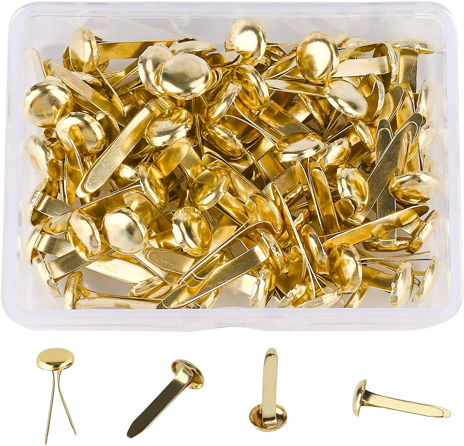 10 Pieces of Metal Brad Fasteners with Pull Rings Mini Brad Paper