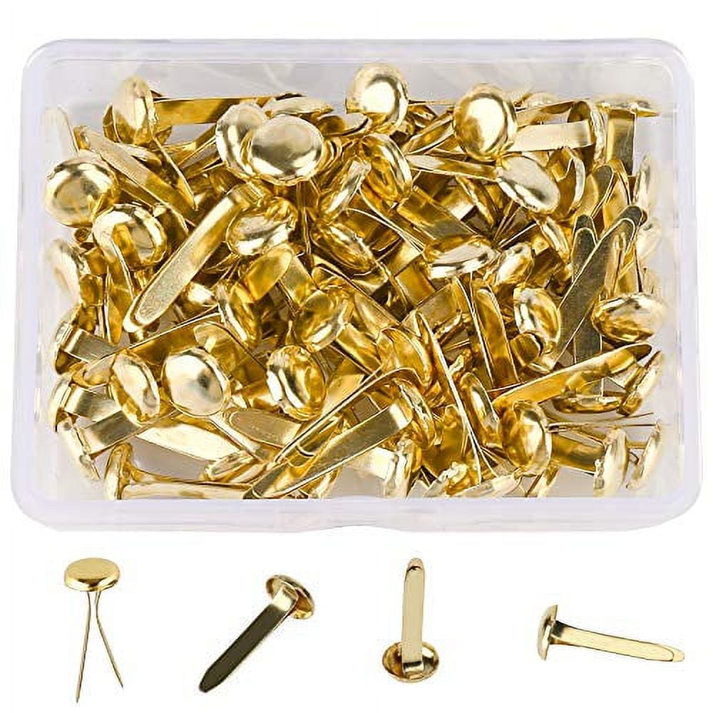 Baosity 200 Pieces Mini Round .5mm Metal Brads Paper Fasteners Scrapbooking  Embellishment for Paper Decoration Craft, Gold