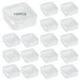 thumbnail image 1 of 100 Pcs Mini Clear Plastic Container, 2.2 x 2.2 x 0.8 in Square Organizer with Lid, Stackable Small Parts Container for Beads Jewelry Art Crafts, 1 of 6