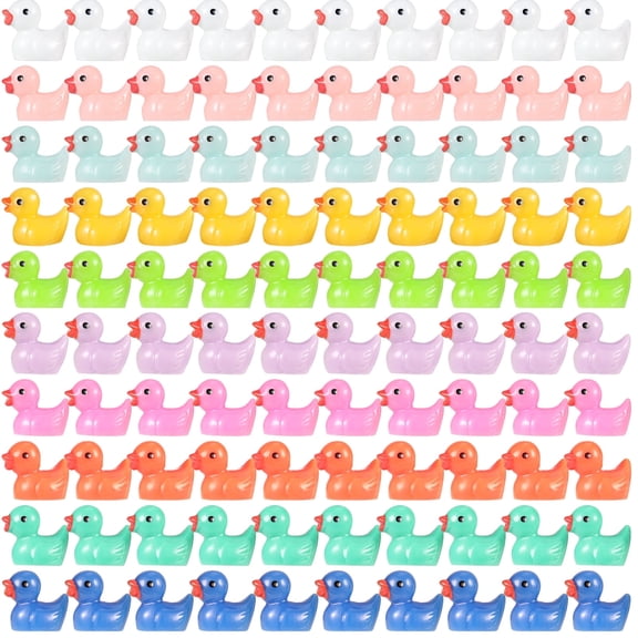 100 PCS Mini Resin Duck,Miniature Figures Fairy Garden Ducks,Tiny Ducks for Home Garden,Mini Ducks DIY Handmade,Miniature Landscape Garden Aquarium Potted Ornament Accessories
