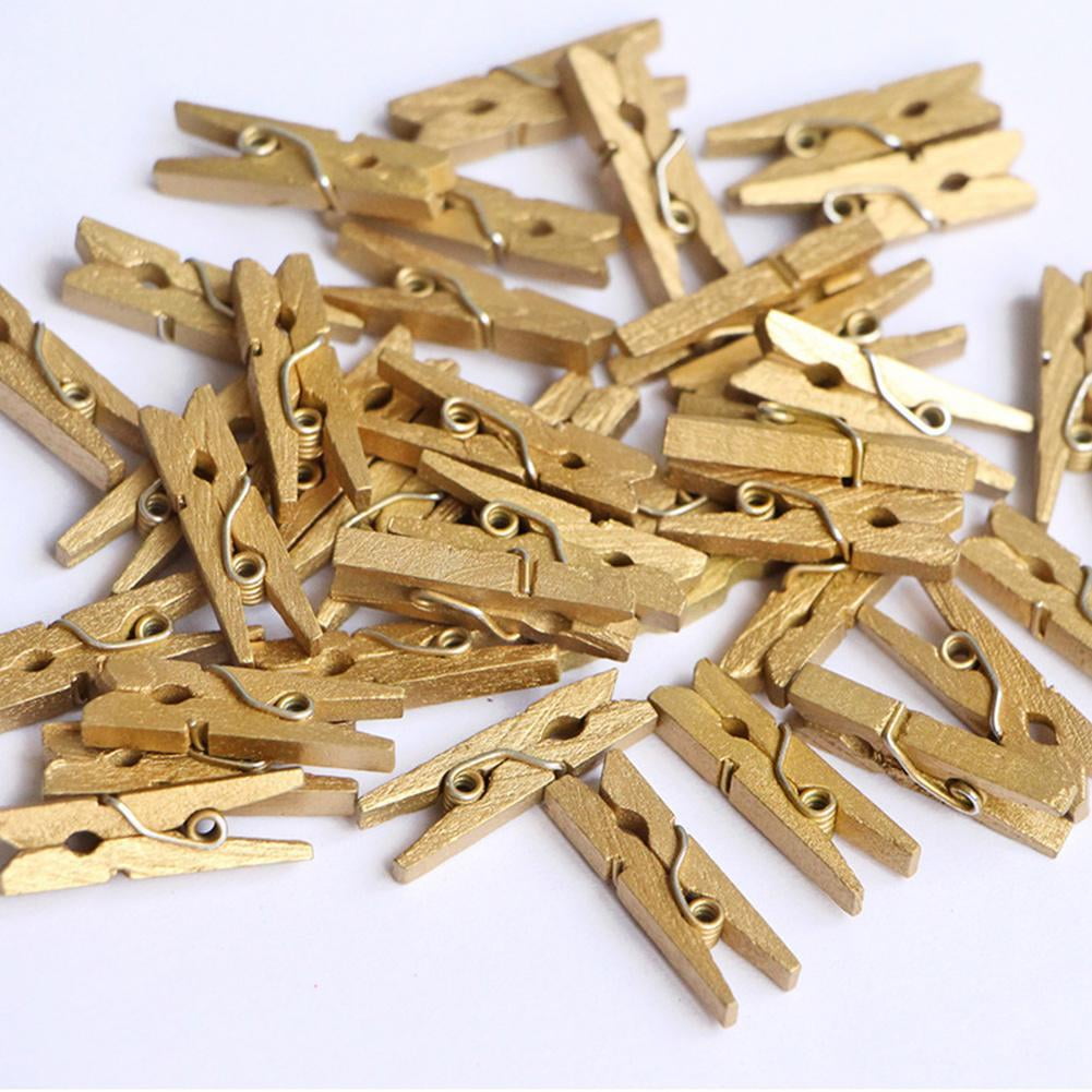 100pcs Mini Clothes Pins Wooden Clothespins 1inch Heavy Duty Wood Clips for  Hanging Pictures Outdoor 