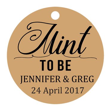 100 PCS Mint To Be Customized Hang Tags Personalized Round Wedding Favor Gift Paper Tags