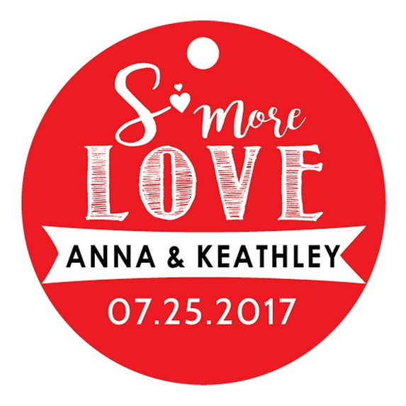 100 PCS More Love Personalized Wedding Favor Gift Paper Tags Custom Made Circle Hang Tags