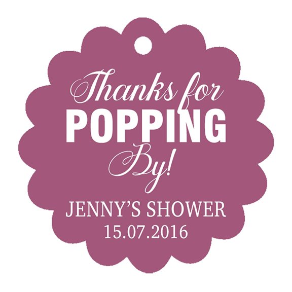 100 PCS Personalized Baby Shower Favors Tags Custom Quote Thank You For Popping Hang Tags