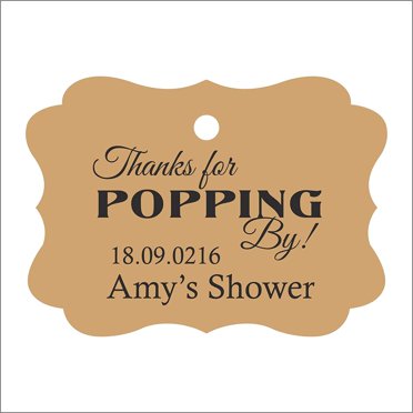 100 PCS Personalized Baby Shower Favors Tags Custom Quote Thank You For Popping Hang Tags