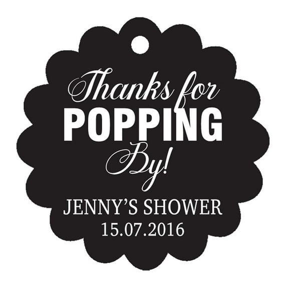 100 PCS Personalized Baby Shower Favors Tags Custom Quote Thank You For Popping Hang Tags