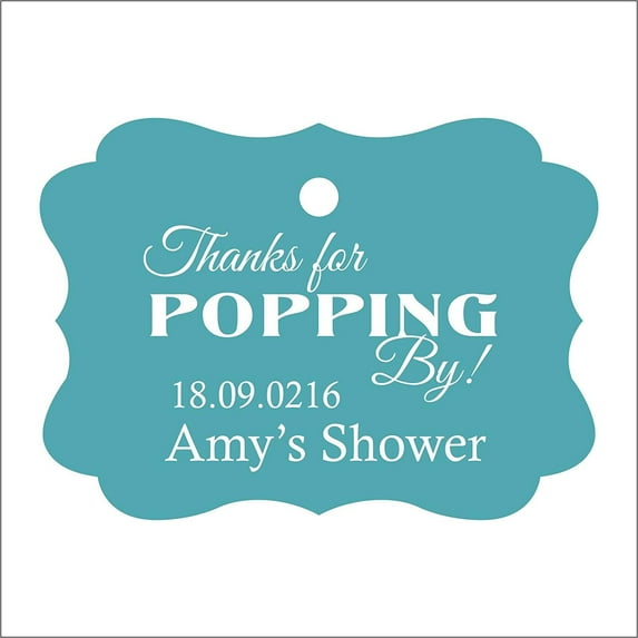 100 PCS Personalized Baby Shower Favors Tags Custom Quote Thank You For Popping Hang Tags