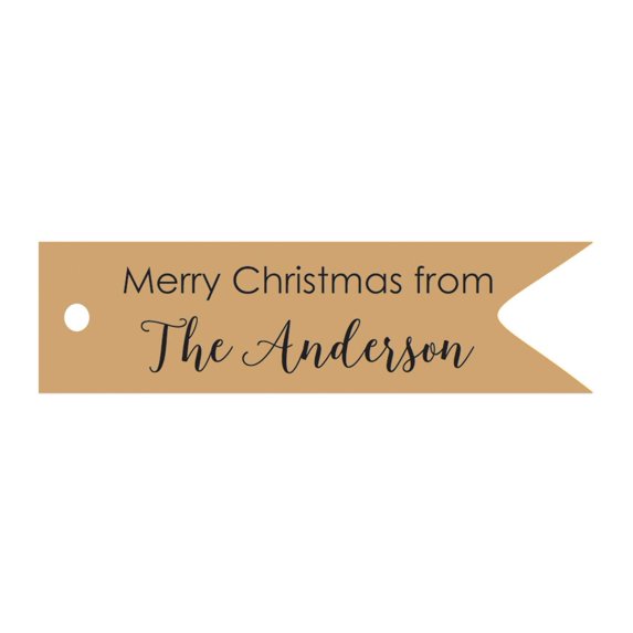 100 PCS Personalized Family Name Merry Christmas Wishes Gift Tags Custom Made Hang Paper Tags