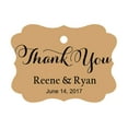 thumbnail image 1 of 100 PCS Personalized Made Scallop Edges Hang Tags Thank You Custom Wedding Favor Gift Paper Tags, 1 of 1