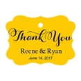 thumbnail image 1 of 100 PCS Personalized Made Scallop Edges Hang Tags Thank You Custom Wedding Favor Gift Paper Tags, 1 of 1