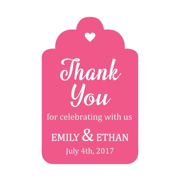100 PCS Personalized Paper Tags Thank You For Celebrating Custom Wedding Favor Hang Tags