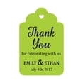 thumbnail image 1 of 100 PCS Personalized Paper Tags Thank You For Celebrating Custom Wedding Favor Hang Tags, 1 of 1