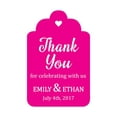 thumbnail image 1 of 100 PCS Personalized Paper Tags Thank You For Celebrating Custom Wedding Favor Hang Tags, 1 of 1