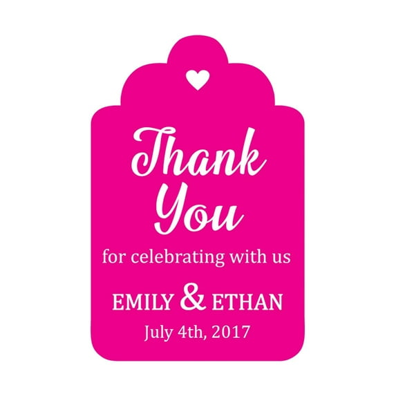 100 PCS Personalized Paper Tags Thank You For Celebrating Custom Wedding Favor Hang Tags