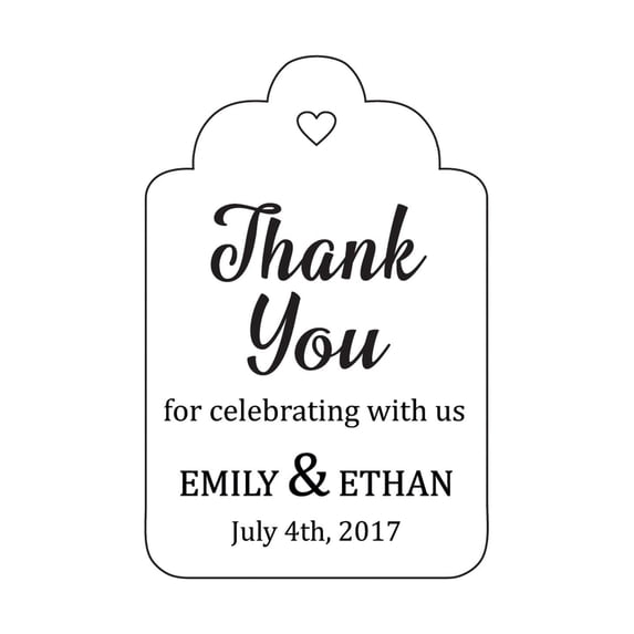100 PCS Personalized Paper Tags Thank You For Celebrating Custom Wedding Favor Hang Tags