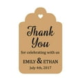 thumbnail image 1 of 100 PCS Personalized Paper Tags Thank You For Celebrating Custom Wedding Favor Hang Tags, 1 of 5