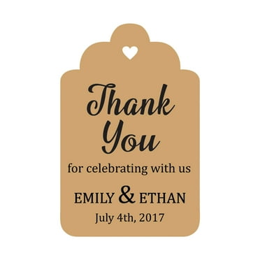 100 PCS Personalized Paper Tags Thank You For Celebrating Custom Wedding Favor Hang Tags