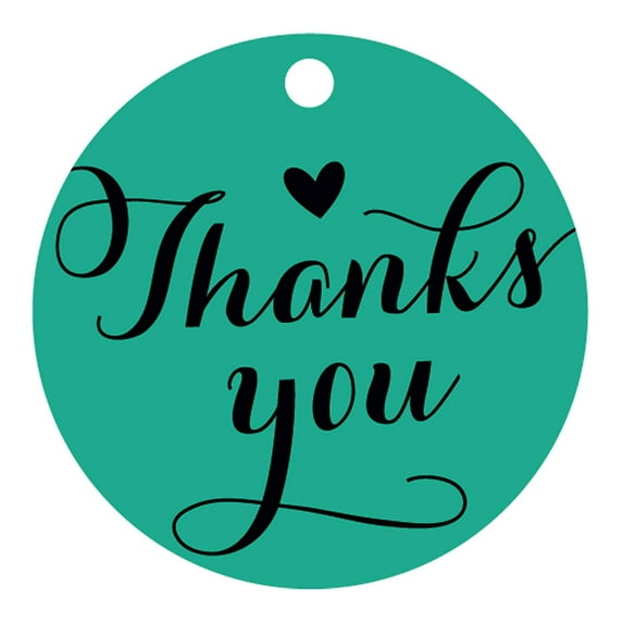 100 PCS Personalized Thank You Hang Tags Custom Wedding Favors Gift Circle Paper Tags
