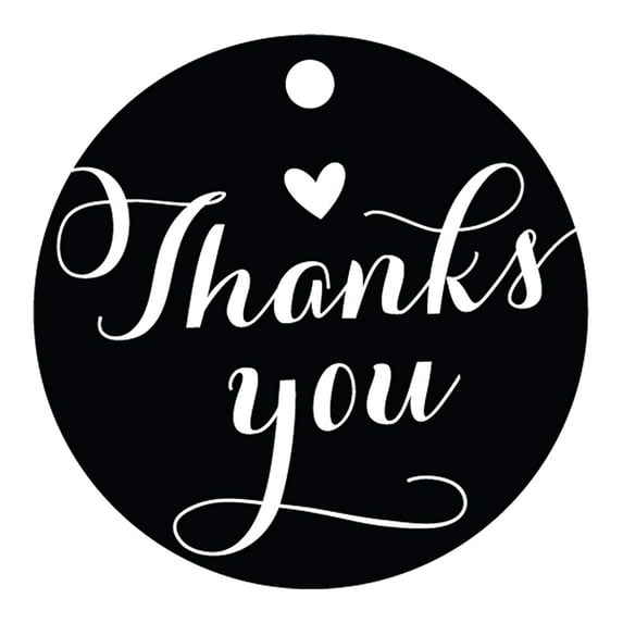 100 PCS Personalized Thank You Hang Tags Custom Wedding Favors Gift Circle Paper Tags