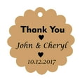 thumbnail image 1 of 100 PCS Personalized Thank You Hang Tags Custom Wedding Party Favors Round Scallop Edges Gift Paper Tags, 1 of 1