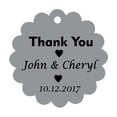 thumbnail image 1 of 100 PCS Personalized Thank You Hang Tags Custom Wedding Party Favors Round Scallop Edges Gift Paper Tags, 1 of 1