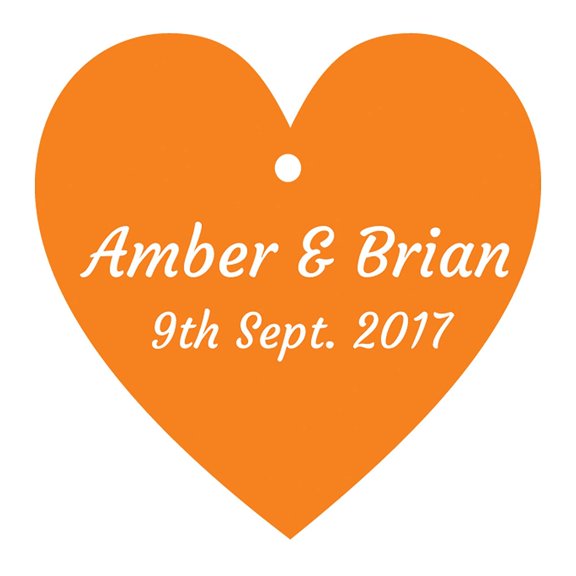 100 PCS Personalized Wedding Favor Gift Hang Tags Custom Name Heart Shape Paper Tags