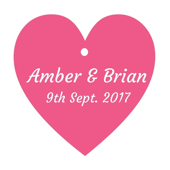 100 PCS Personalized Wedding Favor Gift Hang Tags Custom Name Heart Shape Paper Tags