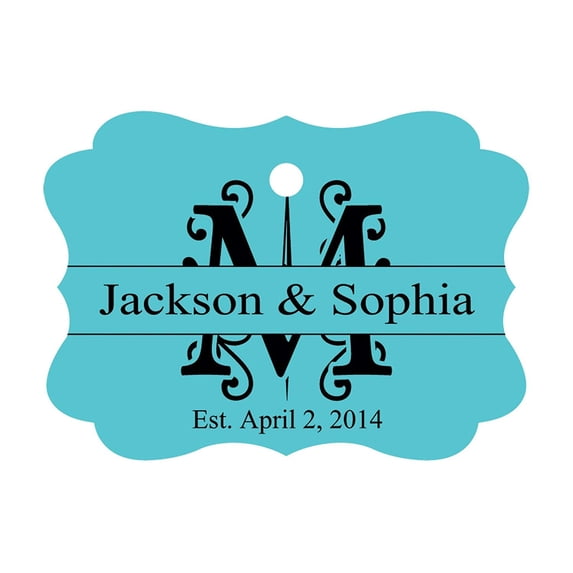 100 PCS Personalized Wedding Favor Gift Paper Tags Custom Made Hang Tags