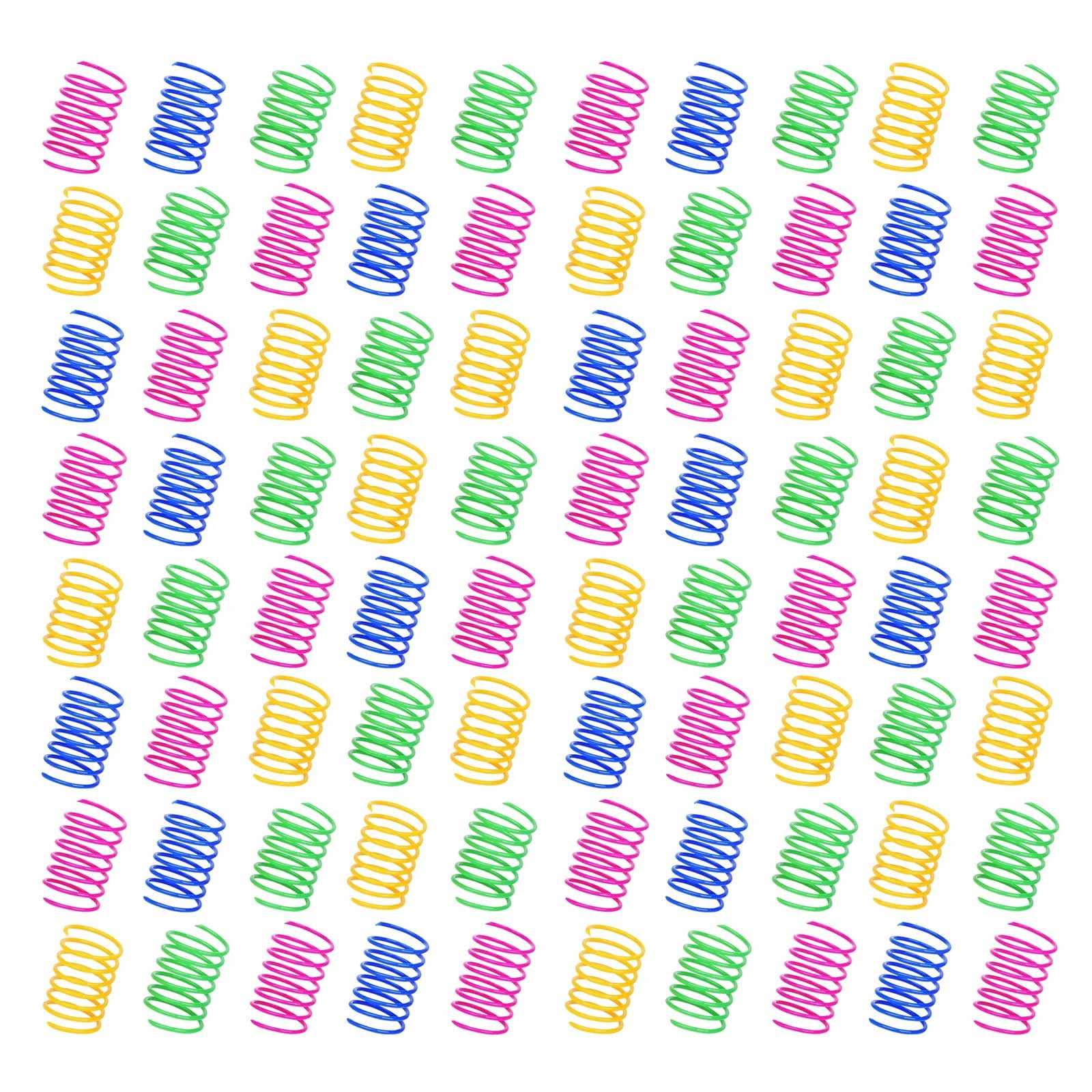 100 PCS Pet Wide Colorful Springs Cat Toys Coil Spiral Springs For Cat