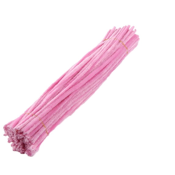100 PCS Pipe Cleaners Chenille Stem,Solid Color Pipe Cleaners Set for Art and Pipe Cleaners DIY Arts Crafts Decorations,Pipe Cleaners Craft Supplies (Pink)