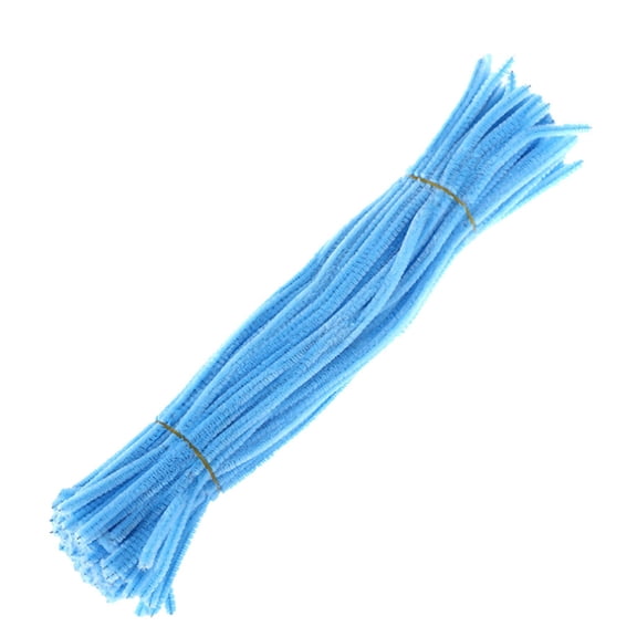 100 PCS Pipe Cleaners Craft Flexible Chenille Stems for Art Craft Projects and Decoration,Fiber Metal Craft Sticks, Cuttable Shape-Retaining Floss,Art DIY for Valentine Decoration Projects,Sky Blue