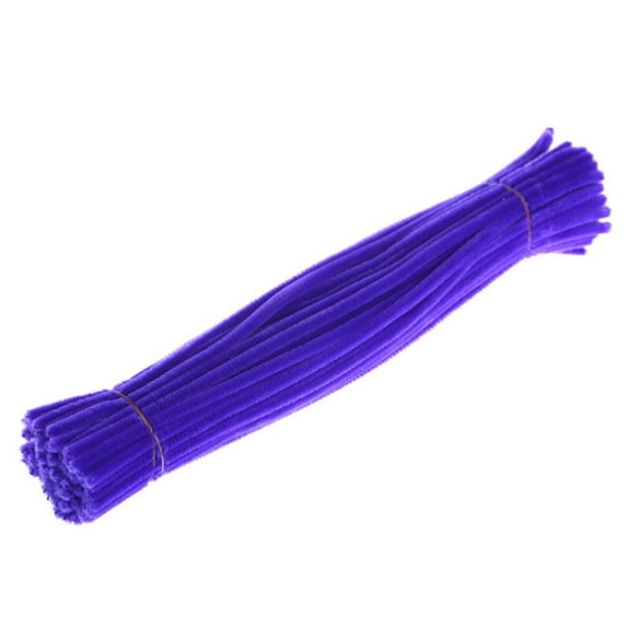 100 PCS Pipe Cleaners Craft Flexible Chenille Stems for Art Craft Projects and Decoration,Fiber Metal Craft Sticks, Cuttable Shape-Retaining Floss,Art DIY for Valentine Decoration Projects,Purple