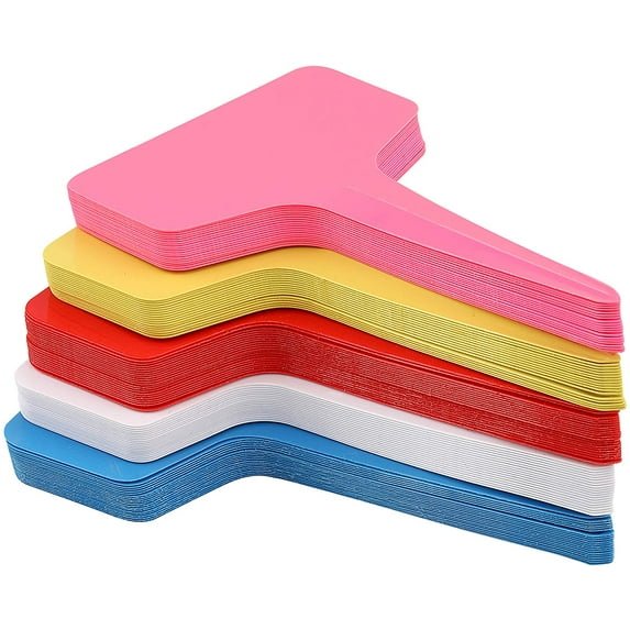 100 PCS Plastic Plant Labels T-Type Garden Stake Tags Waterproof Plant Markers Reusable Plant Signs for Outdoor Indoor Nursery Potted Plants Seed, Blue