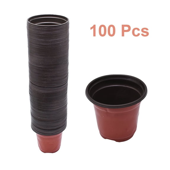 100 PCS Plastic Plant Nursery Pots 4 Inches Seedling Cups, Plant Container Fit for Succulents Seedlings Cuttings Transplanting