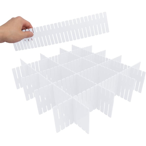 100 PCS Premium DIY Drawer Dividers, White, Adjustable Drawer Organizers for Perfectly Organized Drawers, Tidying Makeup, Clothes, Underwear, Cutlery, Kitchen, Bathroom, Bedroom, Office