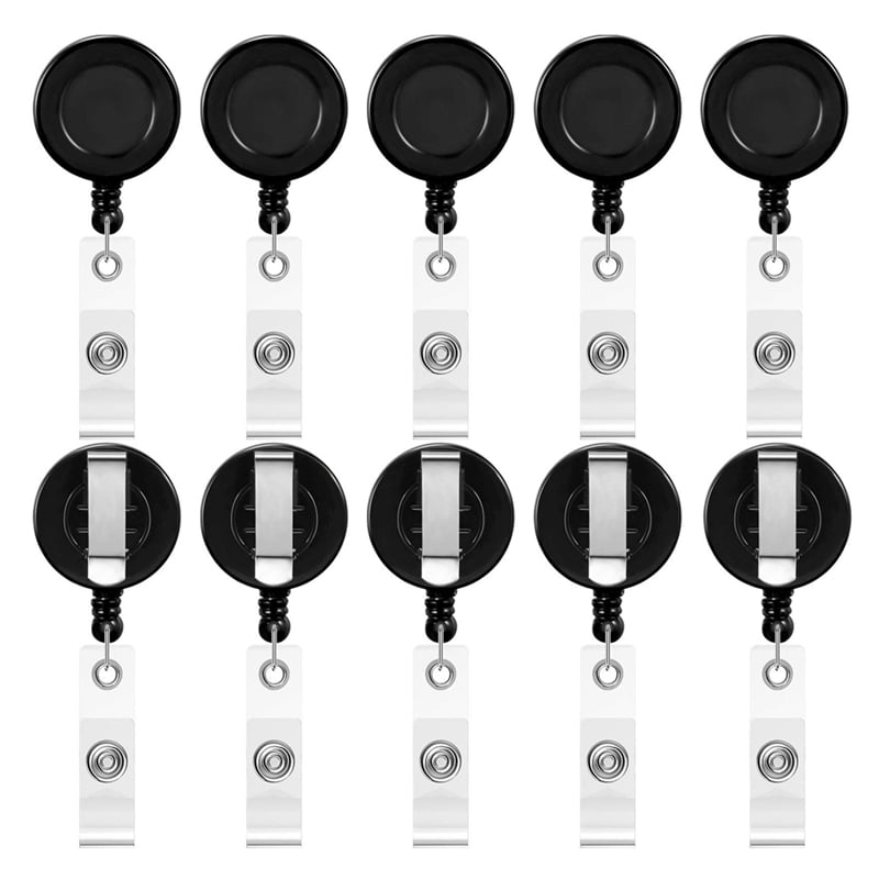 100 PCS Retractable Badge Reel Clips ID Card Holder Reel with Metal Belt Clip for Hanging Cards Key Chains,D