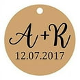 thumbnail image 1 of 100 PCS Round Custom Made Hang Tags Personalized Initial Wedding Favor Gift Paper Tags, 1 of 1
