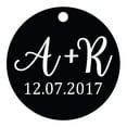 thumbnail image 1 of 100 PCS Round Custom Made Hang Tags Personalized Initial Wedding Favor Gift Paper Tags, 1 of 1