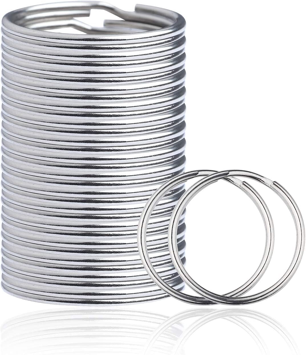 Overloaded Key Rings 100 PCS Round Key Rings,Sturdy Nickel Plated Metal O Rings Split ...