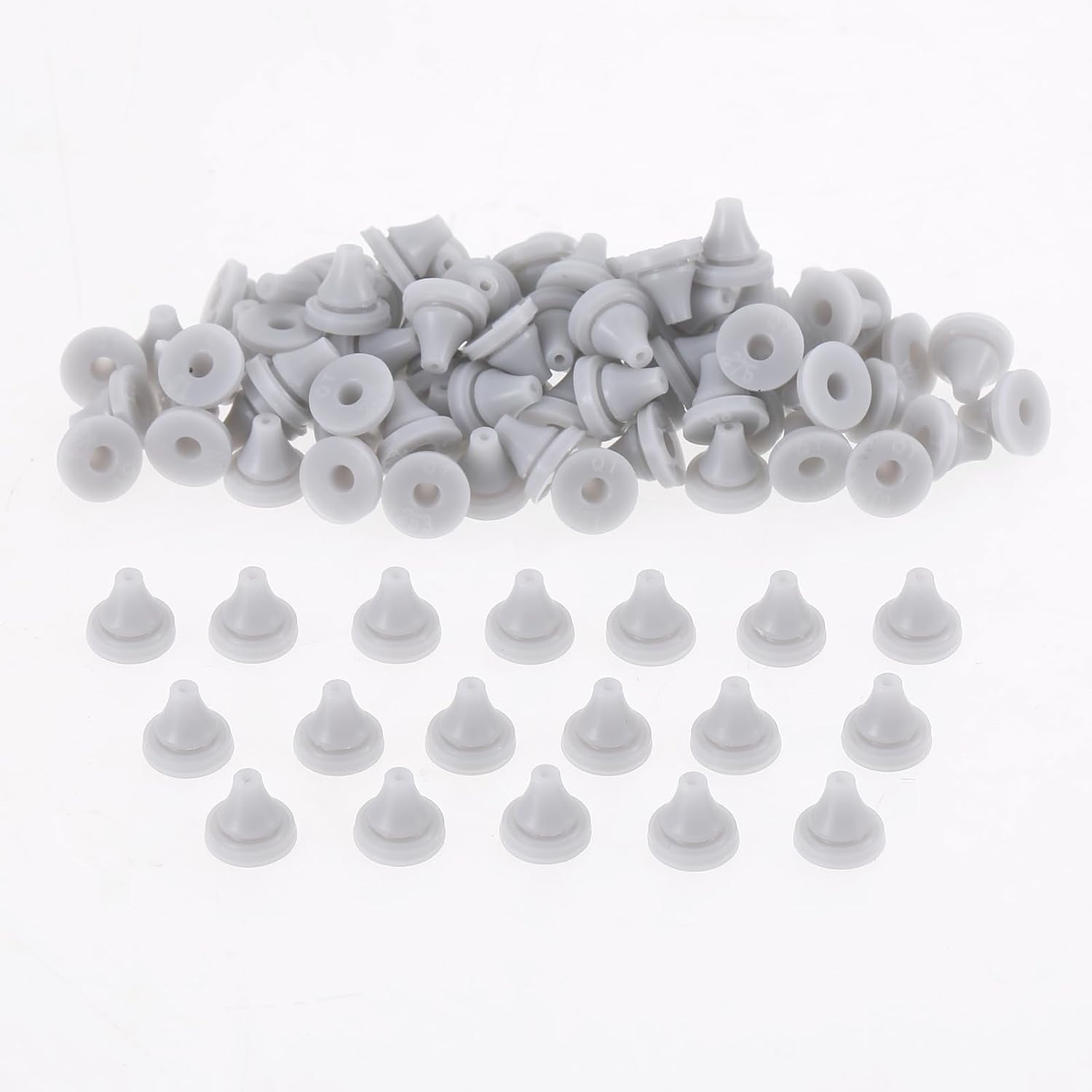 100 PCS Shower Head Nozzles Replace Parts Silicone Universal Spray Hole Washer Round Tips 0.27 Inch Water Outlet Cleaning Kit for Bathroom Stainless Steel Shower Head Repair Accessories