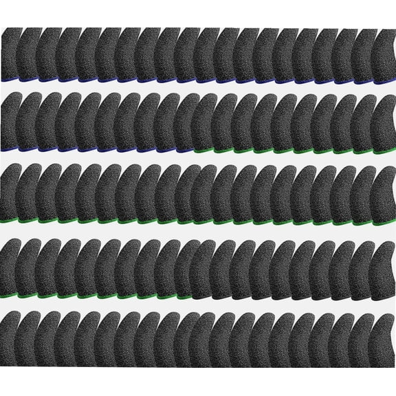 100 PCS Silver Fiber Gaming Finger Sleeves,Game Controller Finger Thumb Sleeves Finger Seamless Touchscreen Anti-Sweat Breathable Finger Covers,Compatible with for Most Mobile Phone