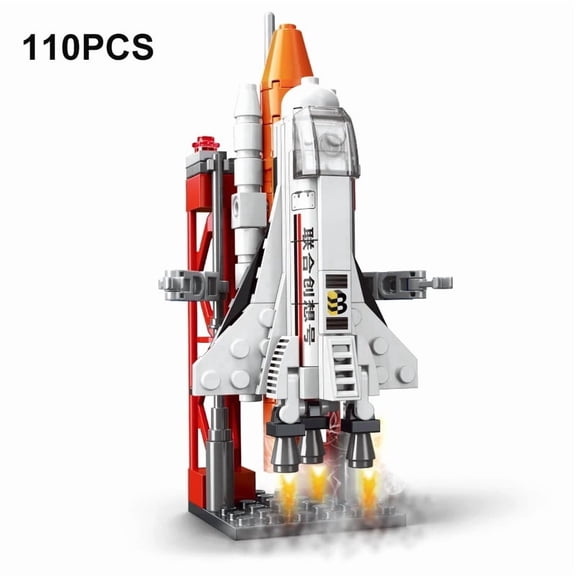 100+PCS Spaceship Satellite Space Shuttle Rocket Model Toys Military Series Rocket Launch Center Building Blocks Toys Bricks
