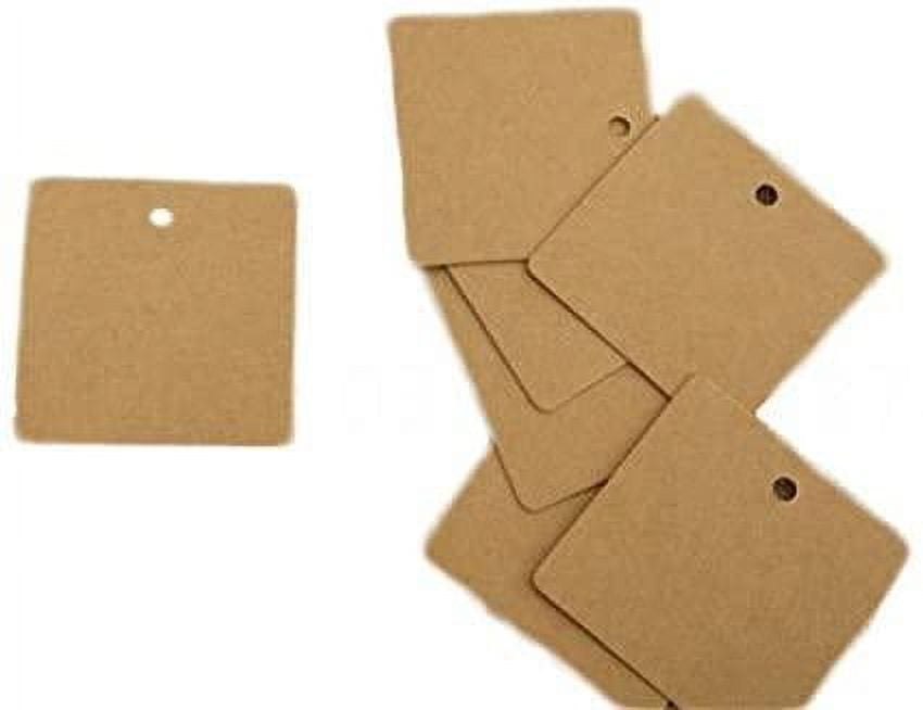 100 PCS Square Hang Tags Handmade Hang Tag Kraft Paper Gift Tag Label  Bookmark Blank Luggage tag Wedding Christmas Party Decoration Paper Cards 