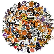 100 PCS Stickers Pack, Halloween Decoration Decal Gift Waterproof Cute Cool Teens Funny Theme Stickers, DIY Creative Personalized MacBook, Laptop, Guitar, Luggage, Skateboard, Car (Halloween Party)