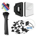 100 PCS Strong Black Cable Zip Tie Mounts with 6 Inch Zip Ties, Sticky